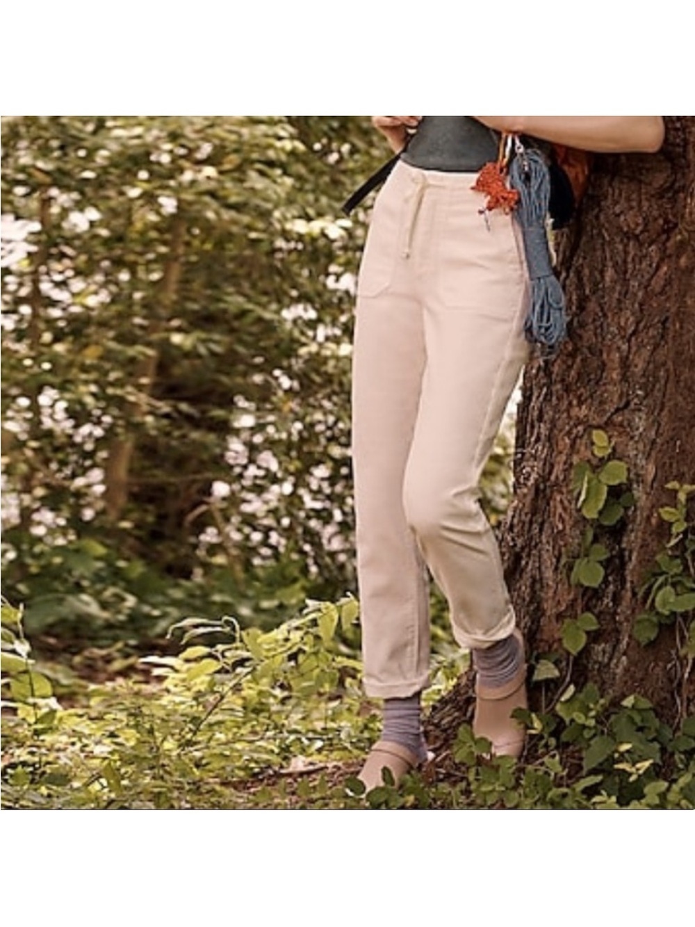 J. Crew Tan 100% Cotton Straight Leg Cropped Pants